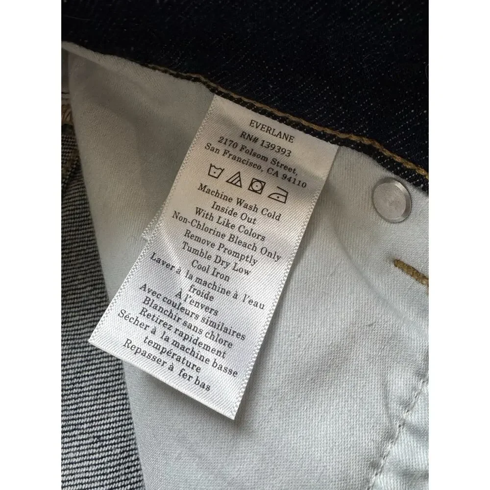Everlane The Way High Curve Jeans Pure Blue Barrel 29R Dark Wash - Picture 7 of 9